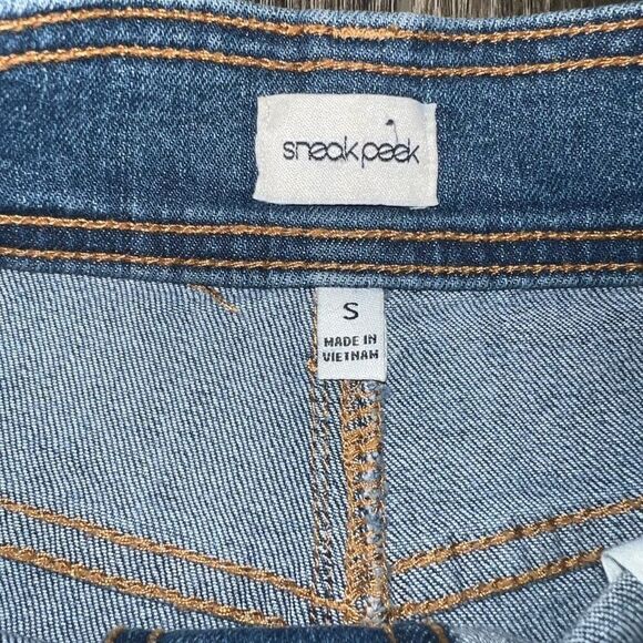 Sneak Peek Small Button Down Denim Skirt - Picture 5 of 8